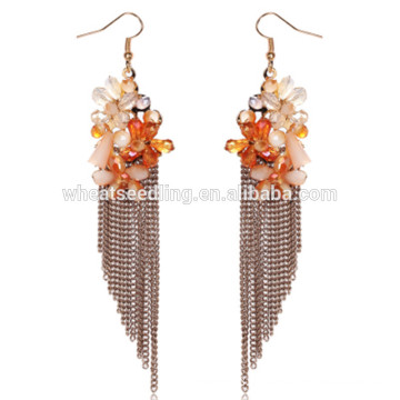 made in guangzhou inclined flower crystal big j shaped korean earrings